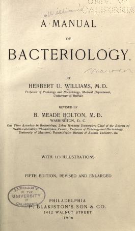A manual of bacteriology