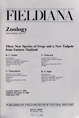 Three new species of frogs and a new tadpole from eastern Thailand