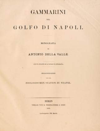 Gammarini del golfo di Napoli : Monografia