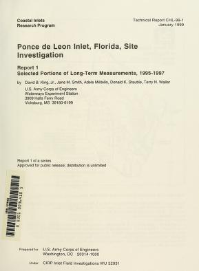 Ponce de Leon Inlet, Florida, site investigation : report 1, selected portions of long-term measurements, 1995-1997