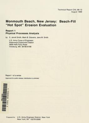 Monmouth Beach, New Jersey : beach-fill "hot spot" erosion evaluation.Physical processes analysis