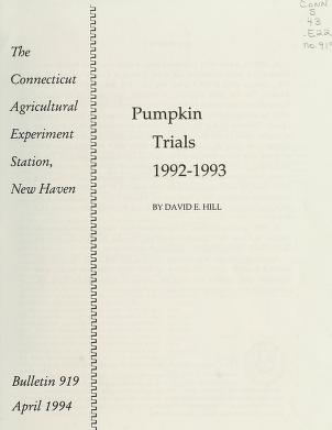 Pumpkin trials ...Pumpkin trials and three-year compendium