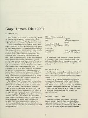Grape tomato trials, 2001
