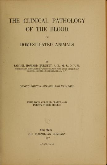 The clinical pathology of the blood of domesticated animals