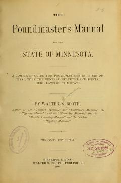 The poundmaster's manual for the state of Minnesota.