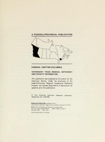 Veterinary trace mineral deficiency and toxicity information