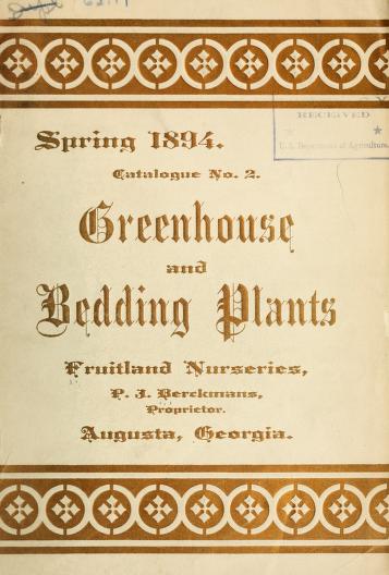 Greenhouse and bedding plants.Spring 1894 Catalogue no. 2