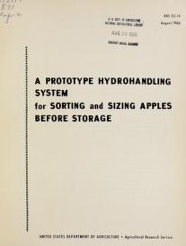 A prototype hydrohandling system for sorting and sizing apples before storage