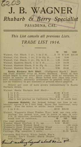 Trade list 1914