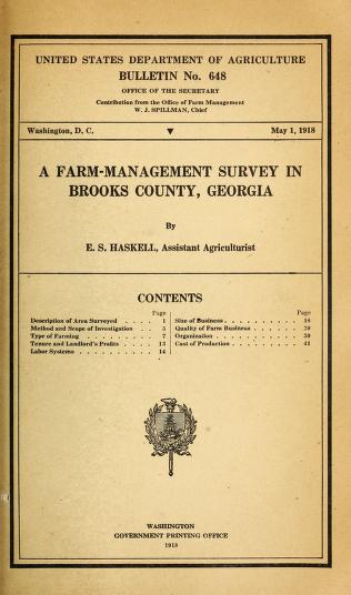 A farm-management survey in Brooks County, Georgia