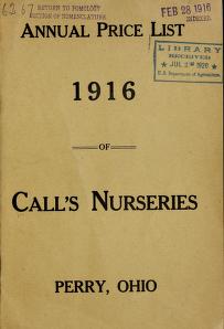 Annual price list of Call's Nurseries : 1916Call's price list