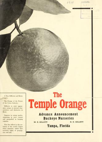 The temple orange : advance announcement