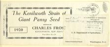 The Kenilworth strain of giant pansy seed : 1920