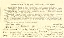Offerings for spring 1922, shipment by April 1