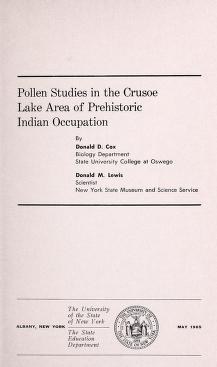 Pollen studies in the Crusoe Lake area of prehistoric Indian occupation