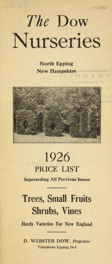 1926 price list superseding all previous issues [of] trees, small fruits, shrubs, vines, hardy varieties for New England
