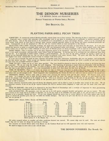 Planting paper-shell pecan trees ; Instructions for transplanting pecan trees