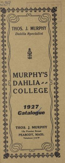 Murphy's Dahlia College : 1927 catalogue