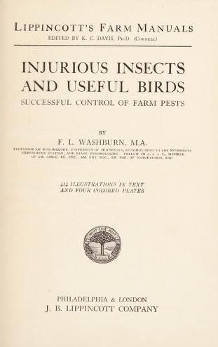 Injurious insects and useful birds, successful control of farm pests
