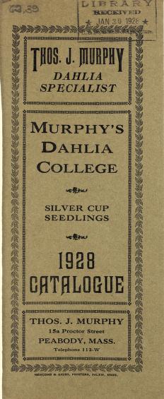 Murphy's Dahlia College, silver seedlings : 1928 catalogue