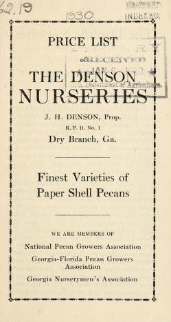 Price list of the Denson Nurseries : finest varieties of paper shell pecans