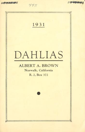 Dahlias : 1931 [catalog]