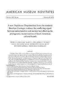A new Tropidurus (Tropiduridae) from the semiarid Brazilian Caatinga : evidence for conflicting signal between mitochondrial and nuclear loci affecting the phylogenetic reconstruction of South American collared lizards