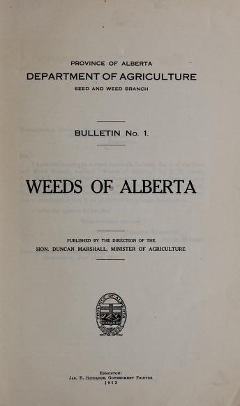 Weeds of Alberta