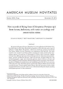 New records of flying foxes (Chiroptera, Pteropus sp.) from Seram, Indonesia, with notes on ecology and conservation statusNew records of Pteropus from Indonesia