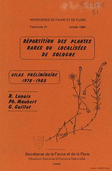 Répartition des plantes rares ou localisées de Sologne : atlas préliminaire, 1978-1985