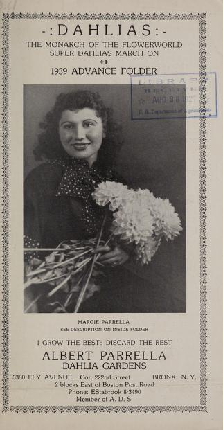 Dahlias, the monarch of the flowerworld, super dahlias march on : 1939 advance folder