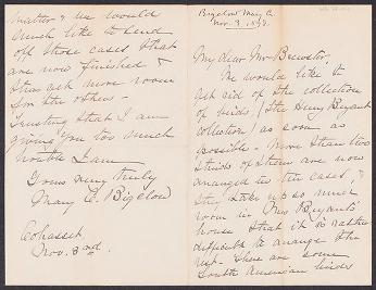 William Brewster correspondence. Senders Bell-Birtwell