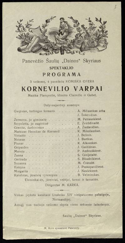 Kornevilio varpai / muzika Planquette. - 1926