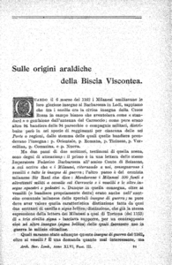 Emilio Galli. Sulle origini araldiche della Biscia Viscontea