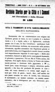 Avv. G. B. Curti - Vita e frammenti di vita sancolombanese nell'età napoleonica