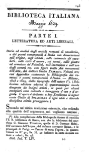 Storia ed analisi degli antichi romanzi di cavalleria e dei poemi romanzeschi d'Italia, di G. Ferrario