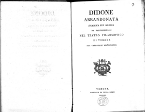 Didone abbandonata, dramma per musica da rappresentarsi nel Teatro Filarmonico di Verona nel carnovale 1828