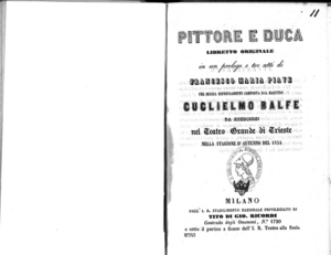 Pittore e duca : libretto originale in un prologo e tre atti