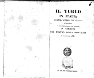Il Turco in Italia : dramma buffo per musica in due atti