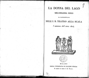 La donna del lago melodramma serio da rappresentarsi nell'I.R. Teatro alla Scala l'autunno dell'anno 1824