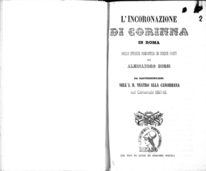 L'incoronazione di Corinna in Roma : ballo storico romantico in cinque parti