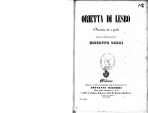 Orietta di Lesbo : dramma in 4 parti