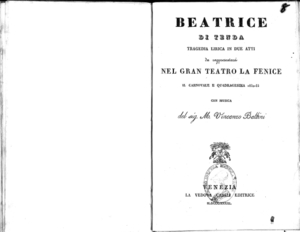 Beatrice di Tenda : tragedia lirica in due atti