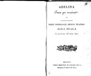 Adelina, farsa per musica. Da rappresentarsi nell'imperiale regio Teatro alla Scala la primavera dell'anno 1820