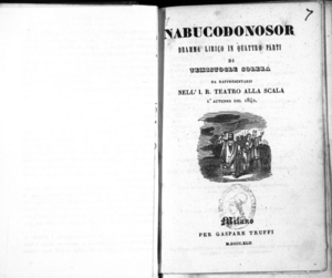 Nabucodonosor : dramma lirico in quattro parti