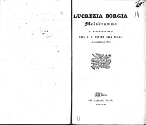 Lucrezia Borgia : melodramma da rappresentarsi nell'I. R. Teatro alla Scala il carnevale 1840