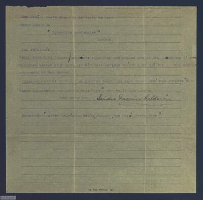 [Carta de Isidro Marín Calderón a Benito Pérez Galdós (17 de julio de 1917, Costa Rica)]