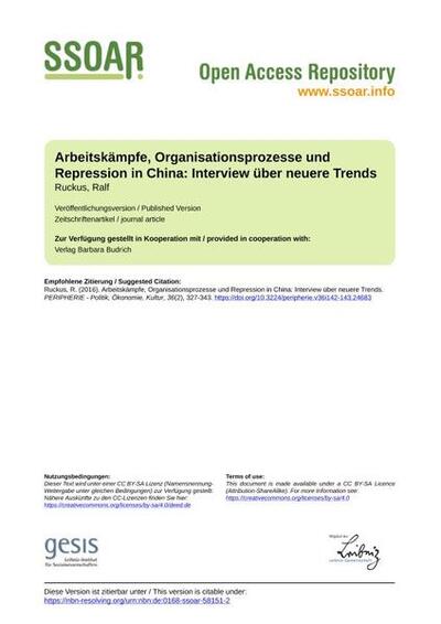 Working struggles, organizational processes and repression in China: Interview about recent trends