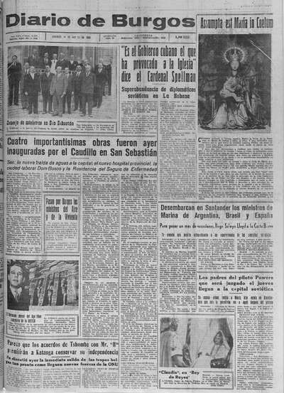 Diario de Burgos : de avisos y noticias: Año LXX Número 21253 - 1960 agosto 14