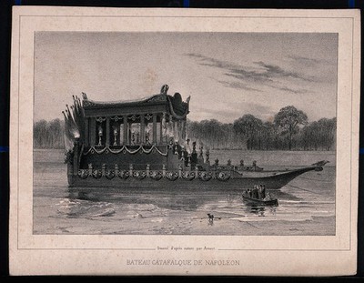 The boat bearing the catafalque with the remains of Napoleon Bonaparte ...